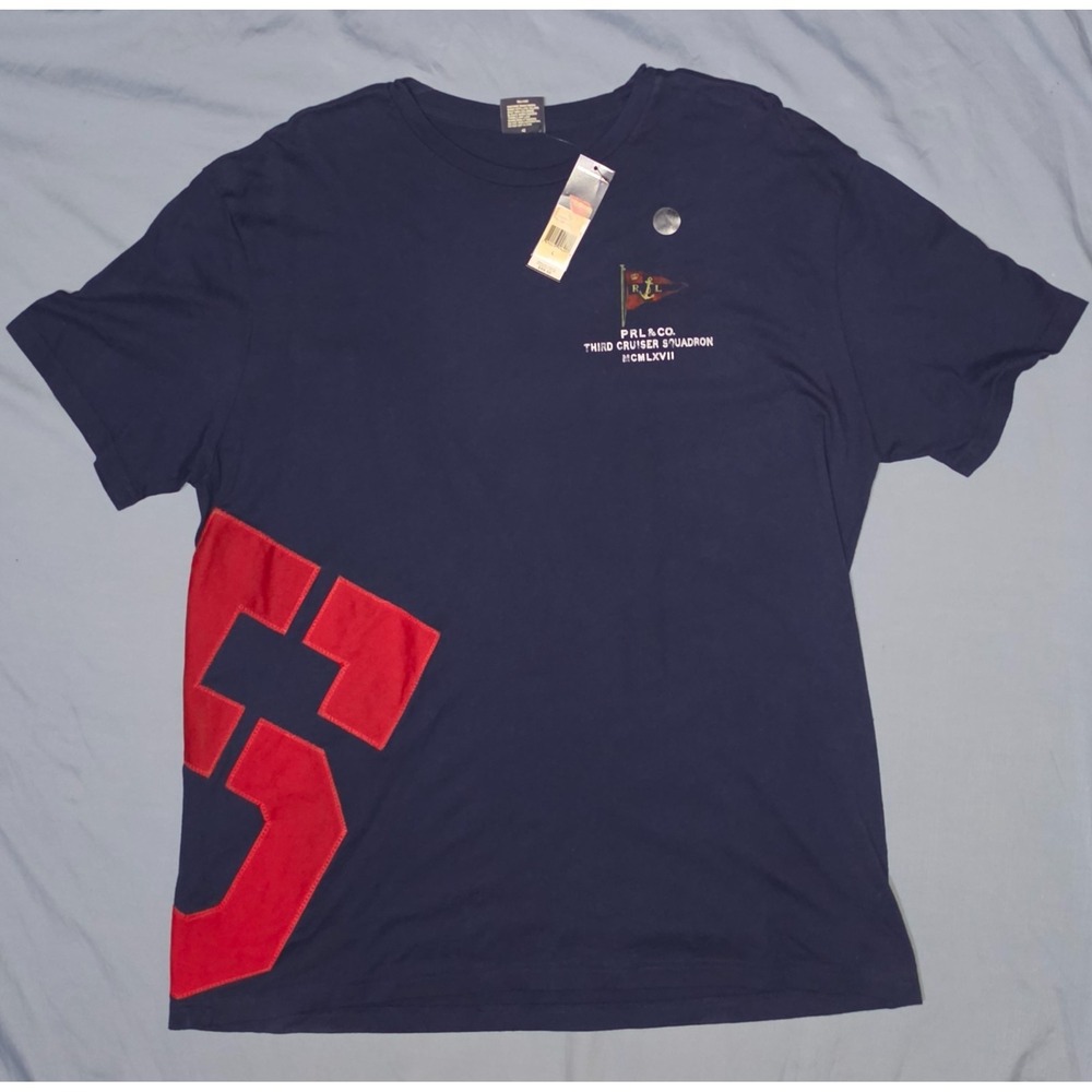 Vintage Polo Ralph Lauren Third Cruiser Squadron Shirt Size L No. 5 NWT